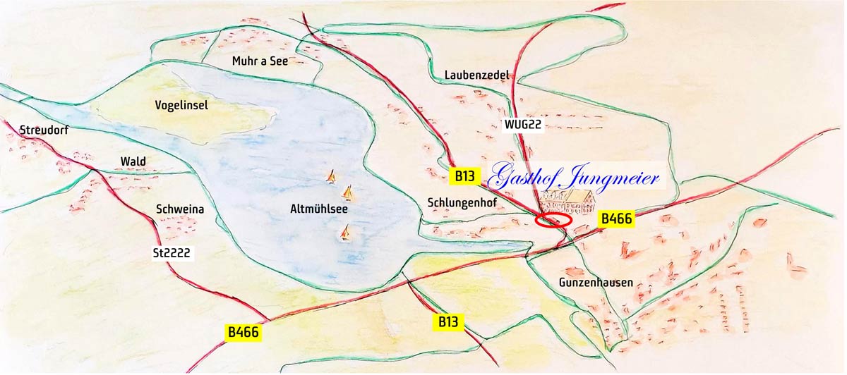 Lage mit Radwegen