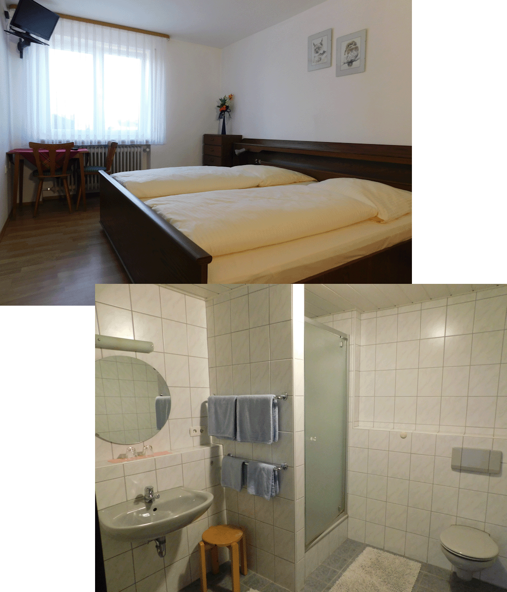 Fremdenzimmer und Dusche/WC
